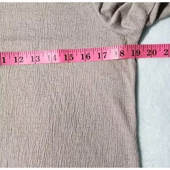 Lauren Conrad Gauzy Top Women's Size Small Taupe Sheer Bell Sleeve Blouse - Picture 9 of 10